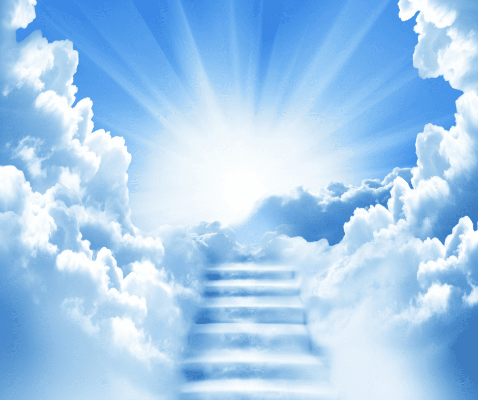 Staircase to heavenly clouds