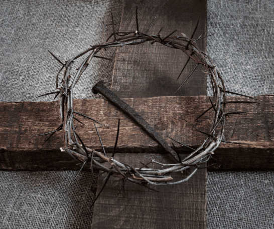 Cross with crown of thorns